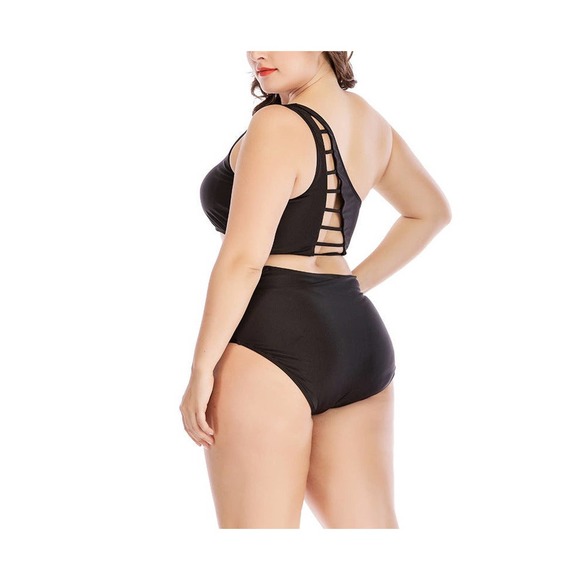 High waist plus size two piece bikini swimsuit - Picture 6 of 9